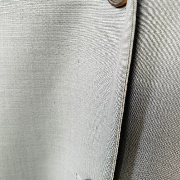THE ROW Size 12 Grey Sage Silk Single Breasted Coat - Picture 6 of 9